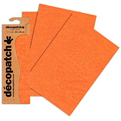 décopatch C466O – een zak met 3 vellen bedrukt papier, 30 x 40 cm, oranje décopatch C466O – een zak met 3 vellen bedrukt papier, 30 x 40 cm, oranje