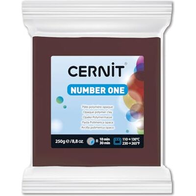 Cernit CE0900250800C – een nummer één polymeerdeeg – boetseerklei om te bakken – kleur bruin – blok van 250 g Cernit CE0900250800C – een nummer één polymeerdeeg – boetseerklei om te bakken – kleur bruin – blok van 250 g