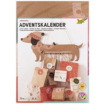 Folia 9382 Adventskalenderset "Sausage Dog", 54-delig, knutselset voor het maken van een individuele adventskalender voor hondenliefhebbers Folia 9382 Adventskalenderset "Sausage Dog", 54-delig, knutselset voor het maken van een individuele adventskalender voor hondenliefhebbers