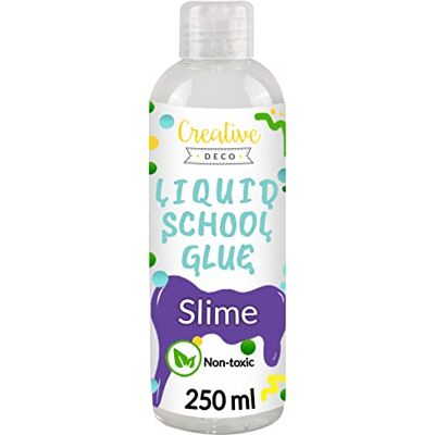 Creative Vloeibare lijm voor slijm, 250 ml, ideaal voor glas, stof, karton, hout, papier, perfect voor knutselen en creatieve vrije tijd, lijm voor kinderen, op school, niet giftig en transparant Creative Vloeibare lijm voor slijm, 250 ml, ideaal voor glas, stof, karton, hout, papier, perfect voor knutselen en creatieve vrije tijd, lijm voor kinderen, op school, niet giftig en transparant