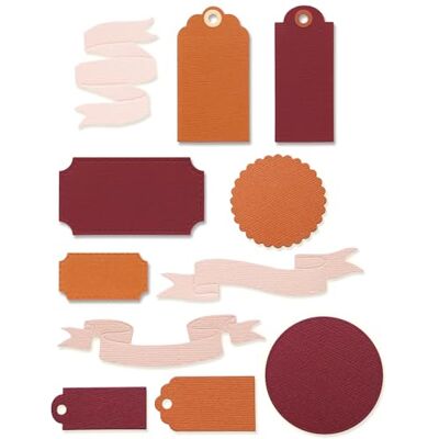 Sizzix Thinlits Snijsjabloon voor etiketten en banners, vintage, zilver, één maat Sizzix Thinlits Snijsjabloon voor etiketten en banners, vintage, zilver, één maat