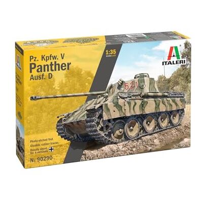 Italeri 90290 stuks Kpfw. V Panther Ausf. D, schaal 1:35, plastic model kit/kunststof model om zelf te monteren Italeri 90290 stuks Kpfw. V Panther Ausf. D, schaal 1:35, plastic model kit/kunststof model om zelf te monteren
