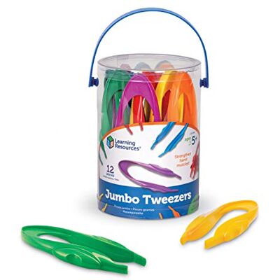 Learning Resources kleuterschool fijne motoriek tang (12 stuks), nido & overflow montessori tangen, sensorische bak/tweezer activiteitentafel, babyspelletjes, 3+ Learning Resources kleuterschool fijne motoriek tang (12 stuks), nido & overflow montessori tangen, sensorische bak/tweezer activiteitentafel, babyspelletjes, 3+