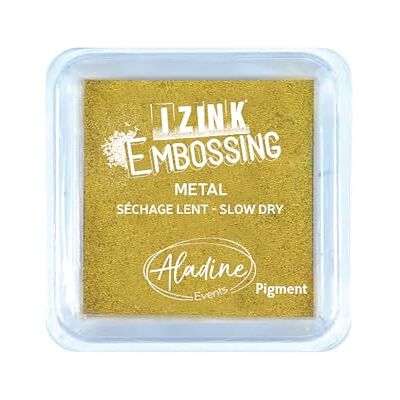 Aladine Izink Pigment Gold Inker Grote langzaam drogende inkt Scrapbooking Embossing en creatieve kaarten Maat L 8 x 8 cm Goudkleurig metaal Aladine Izink Pigment Gold Inker Grote langzaam drogende inkt Scrapbooking Embossing en creatieve kaarten Maat L 8 x 8 cm Goudkleurig metaal