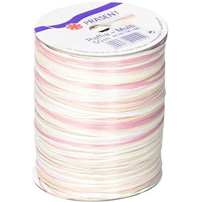 PRÄSENT C.E. Pattberg Raffia Linten van viscose, meerkleurig, spoel van 50 m koord voor geschenkverpakking, 5 draden voor decoratie en knutselen, decoratielint voor geschenken PRÄSENT C.E. Pattberg Raffia Linten van viscose, meerkleurig, spoel van 50 m koord voor geschenkverpakking, 5 draden voor decoratie en knutselen, decoratielint voor geschenken