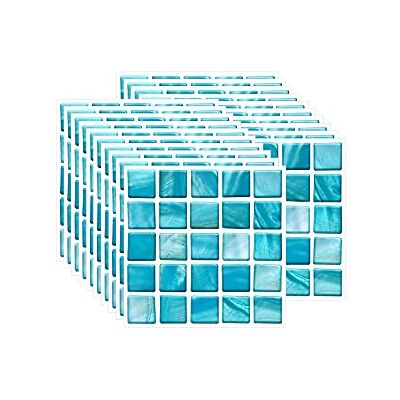 FBBULES 20 stuks tegelstickers, zelfklevend, hittebestendig, waterdicht, voor keuken, woonkamer, stick, mozaïek, hemelsblauw (10 x 10 cm/ 4 x 4 inches) FBBULES 20 stuks tegelstickers, zelfklevend, hittebestendig, waterdicht, voor keuken, woonkamer, stick, mozaïek, hemelsblauw (10 x 10 cm/ 4 x 4 inches)
