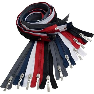 AERZETIX 10 stuks spiraalritssluitingen nr. 5 80 cm deelbaar met decoratieve trekker voor naaizakken metaal nylon polyester wit rood donkerblauw donkergrijs zwart AERZETIX 10 stuks spiraalritssluitingen nr. 5 80 cm deelbaar met decoratieve trekker voor naaizakken metaal nylon polyester wit rood donkerblauw donkergrijs zwart