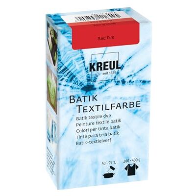 KREUL 98524 Batik Red Fire textielverf, 70 g, kleurpoeder voor het verven en verven van textiel KREUL 98524 Batik Red Fire textielverf, 70 g, kleurpoeder voor het verven en verven van textiel