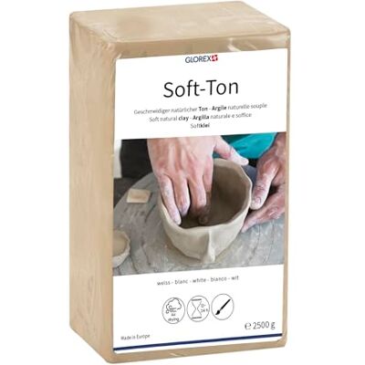 GLOREX Soft Ton Weiss 2500 g lufthärtend / brennbar 1040 °C GLOREX Soft Ton Weiss 2500 g lufthärtend / brennbar 1040 °C