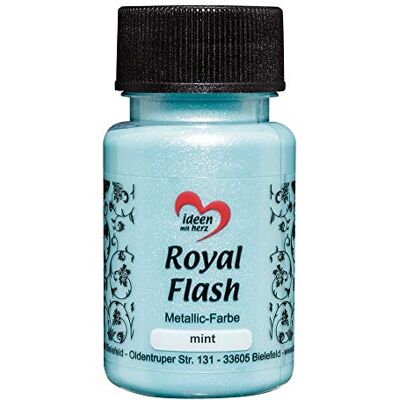 Ideen mit Herz Royal Flash Metallic acrylverf met fijne glitterdeeltjes, 50 ml (mint) Ideen mit Herz Royal Flash Metallic acrylverf met fijne glitterdeeltjes, 50 ml (mint)