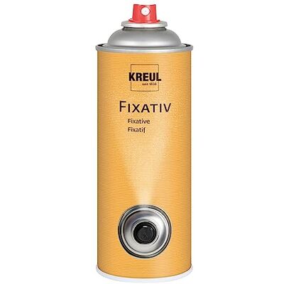 KREUL 800400 fixeerspray, 400 ml, zeer transparante, niet-glanzende beschermfolie voor krijt-, houtskool- en kleurpotloden en voor storm- en kleurpotloden KREUL 800400 fixeerspray, 400 ml, zeer transparante, niet-glanzende beschermfolie voor krijt-, houtskool- en kleurpotloden en voor storm- en kleurpotloden