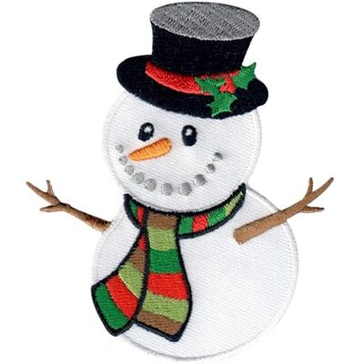 PatchMommy Geborduurde patch om op te strijken in de vorm van een sneeuwpop, geborduurd stuk om te naaien of te lijmen met een strijkijzer voor kinderen en baby's PatchMommy Geborduurde patch om op te strijken in de vorm van een sneeuwpop, geborduurd stuk om te naaien of te lijmen met een strijkijzer voor kinderen en baby's