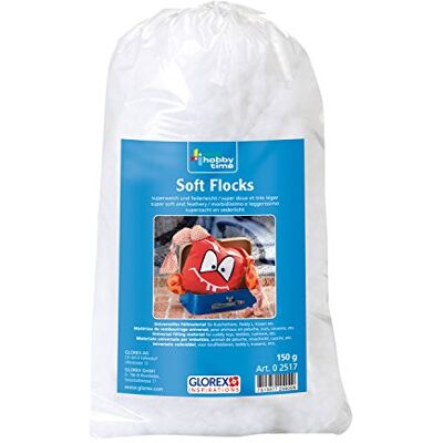 GLOREX 0 2517: zachte witte vlokken, 150 g, superzacht en licht vulmateriaal, gemakkelijk te verwerken vlokken, geurloos en wasbaar, voor het verstoppen van pluisjes GLOREX 0 2517: zachte witte vlokken, 150 g, superzacht en licht vulmateriaal, gemakkelijk te verwerken vlokken, geurloos en wasbaar, voor het verstoppen van pluisjes