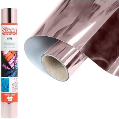 SISER ® Metal Rose Gold, 30 cm x 0,5 m, metallic opstrijkbaar vinyl voor het personaliseren van stoffen, kleding en accessoires, knutselen, gemakkelijk te snijden SISER ® Metal Rose Gold, 30 cm x 0,5 m, metallic opstrijkbaar vinyl voor het personaliseren van stoffen, kleding en accessoires, knutselen, gemakkelijk te snijden