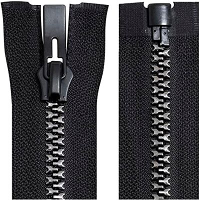 AERZETIX C64194 Deelbare geïnjecteerde ritssluiting nr. 8 80 cm zelfsluitend Decoratieve metalen treksluiting Kleur zwart en zilver Mesh schuifregelaar fournituren kleding naaien AERZETIX C64194 Deelbare geïnjecteerde ritssluiting nr. 8 80 cm zelfsluitend Decoratieve metalen treksluiting Kleur zwart en zilver Mesh schuifregelaar fournituren kleding naaien