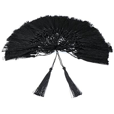VAPKER 100 stuks zijdezachte zwarte kwastjes met 5 cm lange koordgesp voor het maken van sieraden, knutselprojecten, bladwijzers 13 cm VAPKER 100 stuks zijdezachte zwarte kwastjes met 5 cm lange koordgesp voor het maken van sieraden, knutselprojecten, bladwijzers 13 cm