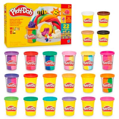 Play-Doh , Mijn kleurrijke doos, set met 22 potjes boetseerklei, knutselen voor kinderen Play-Doh , Mijn kleurrijke doos, set met 22 potjes boetseerklei, knutselen voor kinderen