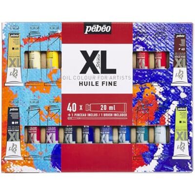 PEBEO Pébéo Olieverfset Fine XL aanvullende kleuren 40 x 20 ml + kwast PEBEO Pébéo Olieverfset Fine XL aanvullende kleuren 40 x 20 ml + kwast