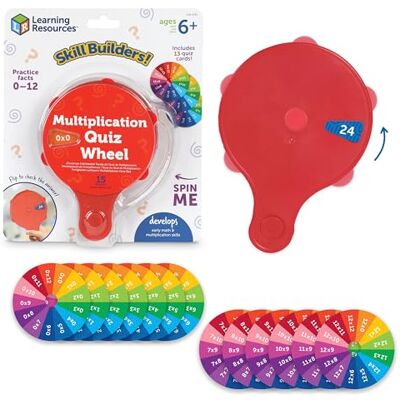 Learning Resources Quizwiel vermenigvuldiging LER3792, tafels 0-12, educatief spel wiskunde, vanaf 7 jaar, zelfstandig leren, accessoires voor school en thuis Learning Resources Quizwiel vermenigvuldiging LER3792, tafels 0-12, educatief spel wiskunde, vanaf 7 jaar, zelfstandig leren, accessoires voor school en thuis