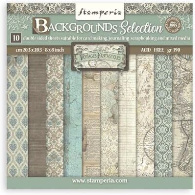 Stamperia International KFT 10 stuks mini-plakboekblokken 20,3 x 20,3 cm (20,3 x 20,3 cm) Fantastisch Reizen, meerkleurig, 20,3 x 20,3 cm Stamperia International KFT 10 stuks mini-plakboekblokken 20,3 x 20,3 cm (20,3 x 20,3 cm) Fantastisch Reizen, meerkleurig, 20,3 x 20,3 cm