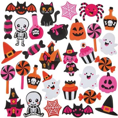 Baker Ross FN607 roze schuimstickers voor Halloween, 120 stuks, levendige en grappige roze stickers met Halloween-thema, perfect voor doe-het-zelf en feestdecoraties Baker Ross FN607 roze schuimstickers voor Halloween, 120 stuks, levendige en grappige roze stickers met Halloween-thema, perfect voor doe-het-zelf en feestdecoraties