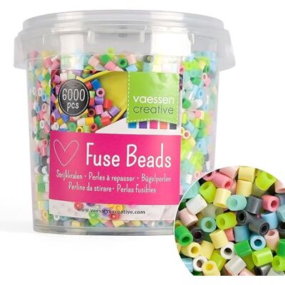 Creative Vaessen creatieve strijkkralen, pastelkleurenmix, 6000 stukjes doe-het-zelf set voor kinderen, sieraden maken, zelfgemaakte decoraties en andere knutselideeën, Plastic Creative Vaessen creatieve strijkkralen, pastelkleurenmix, 6000 stukjes doe-het-zelf set voor kinderen, sieraden maken, zelfgemaakte decoraties en andere knutselideeën, Plastic