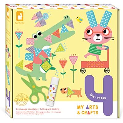 Janod My Arts and Crafts Vanaf 4 jaar Snij- en plakset 4 afbeeldingen Knutselset voor kinderen Beheers van fijne motoriek en concentratie J07743 Janod My Arts and Crafts Vanaf 4 jaar Snij- en plakset 4 afbeeldingen Knutselset voor kinderen Beheers van fijne motoriek en concentratie J07743