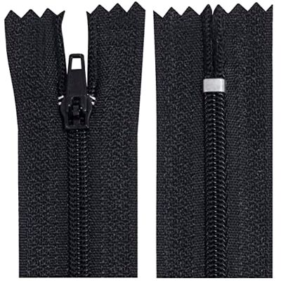 AERZETIX C63237 Set van 10 spiraalvormige ritssluitingen nr. 3 niet scheidbaar 20 cm nylon Zelfsluitende metalen schuifregelaar Kleur zwart Kleding naaien broek fournituren AERZETIX C63237 Set van 10 spiraalvormige ritssluitingen nr. 3 niet scheidbaar 20 cm nylon Zelfsluitende metalen schuifregelaar Kleur zwart Kleding naaien broek fournituren