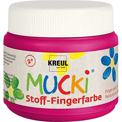 KREUL 28109 Mucki vingerverf voor stof, 150 ml in roze, parabenenvrij, glutenvrij, lactosevrij en veganistisch, optimaal voor gebruik met vingers en handen KREUL 28109 Mucki vingerverf voor stof, 150 ml in roze, parabenenvrij, glutenvrij, lactosevrij en veganistisch, optimaal voor gebruik met vingers en handen