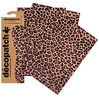 décopatch 3 vellen luipaardprint papier 30 x 40 cm Voor gebruik met lijm en vernis Décopach Ref. C207O Bruin décopatch 3 vellen luipaardprint papier 30 x 40 cm Voor gebruik met lijm en vernis Décopach Ref. C207O Bruin