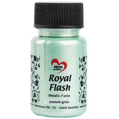 Ideen mit Herz Royal Flash Metallic acrylverf met fijne pailletten, 50 ml (pastelgroen, groen) Ideen mit Herz Royal Flash Metallic acrylverf met fijne pailletten, 50 ml (pastelgroen, groen)