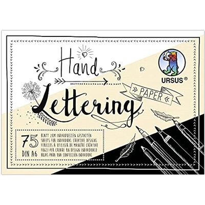 Ursus 75 vellen handlettering papier, kleurenmix DIN A6, 200 + 210 g/m², 75 vellen karton in wit, crème en zwart, ideale basis voor brieven, kleurrijk Ursus 75 vellen handlettering papier, kleurenmix DIN A6, 200 + 210 g/m², 75 vellen karton in wit, crème en zwart, ideale basis voor brieven, kleurrijk