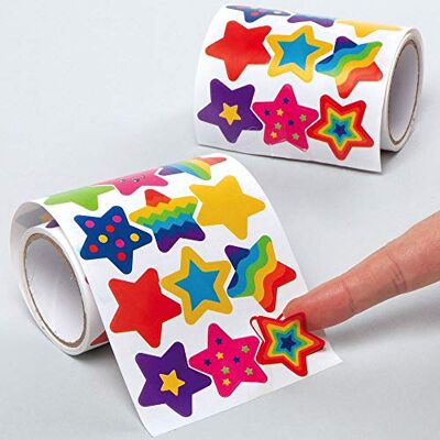 Baker Ross Star motief stickers rollen 600 stuks set 25 mm Tialle Baker Ross Star motief stickers rollen 600 stuks set 25 mm Tialle