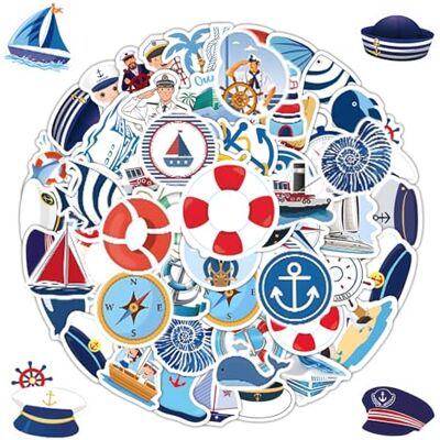 RELKLYU 204 stickers met maritiem thema, kapitein-stickers, cruisescheepstickers, waterdichte stickers, kunnen albums en computers versieren. RELKLYU 204 stickers met maritiem thema, kapitein-stickers, cruisescheepstickers, waterdichte stickers, kunnen albums en computers versieren.