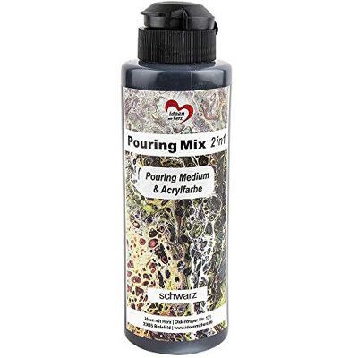 Ideen mit Herz Pouring Mix 2-in-1 Pouring Medium & acrylverf 180 ml Geen mengen met vloeistof, medium of siliconenolie (zwart) Ideen mit Herz Pouring Mix 2-in-1 Pouring Medium & acrylverf 180 ml Geen mengen met vloeistof, medium of siliconenolie (zwart)