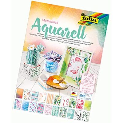 Folia Motiefblok aquarel multicolor Folia Motiefblok aquarel multicolor