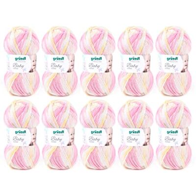 Gründl 3457-02 Baby color wol, 70% polyacryl 30% polyamide, koraal kleurrijk, 10 x 50 g, 500 gram Gründl 3457-02 Baby color wol, 70% polyacryl 30% polyamide, koraal kleurrijk, 10 x 50 g, 500 gram