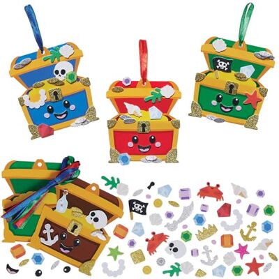 Baker Ross VC171 Mix & Match Decoratieset schatkist 8 stuks, doe-het-zelf schuimrubberen schatkist Baker Ross VC171 Mix & Match Decoratieset schatkist 8 stuks, doe-het-zelf schuimrubberen schatkist
