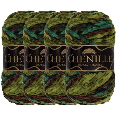 BambooMN JubileeYarn Chenille-garen, gekamd polyester, 100 g/streng, camelot, 4 strengen BambooMN JubileeYarn Chenille-garen, gekamd polyester, 100 g/streng, camelot, 4 strengen