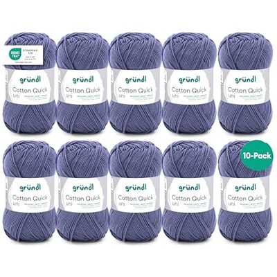 Gründl Cotton Quick Uni, voordeelverpakking 10 bollen van 50 g (duurzame wol, onderhoudsvriendelijk wasbaar garen van 100% katoen, 50 g/125 m, naalddikte: 3-4, 10 x 50 g), grijsblauw Gründl Cotton Quick Uni, voordeelverpakking 10 bollen van 50 g (duurzame wol, onderhoudsvriendelijk wasbaar garen van 100% katoen, 50 g/125 m, naalddikte: 3-4, 10 x 50 g), grijsblauw