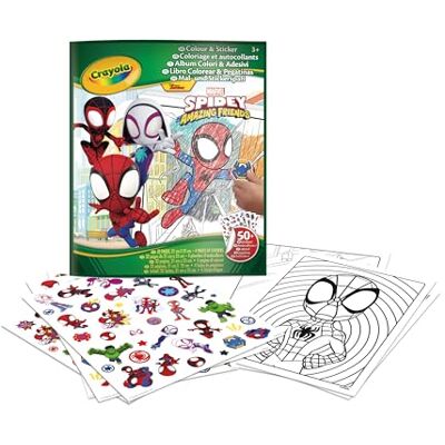 CRAYOLA , Kleuralbum met Spidey-stickers, 32 pagina's en 4 vellen stickers, 04-0738 CRAYOLA , Kleuralbum met Spidey-stickers, 32 pagina's en 4 vellen stickers, 04-0738