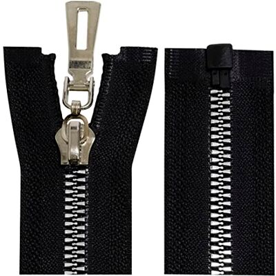 AERZETIX C64124 Set van 2 gevormde ritssluitingen nr. 5 65 cm deelbaar zelfsluitende decoratieve metalen rits kleur zwart mesh schuiver fournituren kleding naaien jas AERZETIX C64124 Set van 2 gevormde ritssluitingen nr. 5 65 cm deelbaar zelfsluitende decoratieve metalen rits kleur zwart mesh schuiver fournituren kleding naaien jas