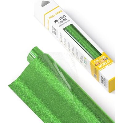 POLI-TAPE POLI-FLEX PEARL GLITTER Glitter textielfolie flexibele folie met glittereffect om op te strijken, plotterfolie voor DIY T-shirts, lichtgroen, 30,5 cm x 61 cm POLI-TAPE POLI-FLEX PEARL GLITTER Glitter textielfolie flexibele folie met glittereffect om op te strijken, plotterfolie voor DIY T-shirts, lichtgroen, 30,5 cm x 61 cm