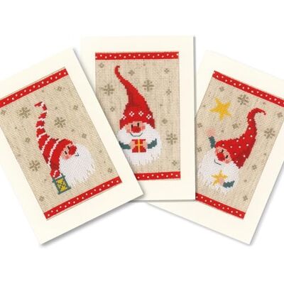 Vervaco Kruissteek geteld kit complete wenskaart set (set van 3) kerst kabouters borduurwerk creatieve vrije tijd huis decoratie cadeau DIY ca. 10,5 x 15 cm geteld kruissteek borduurwerk Vervaco Kruissteek geteld kit complete wenskaart set (set van 3) kerst kabouters borduurwerk creatieve vrije tijd huis decoratie cadeau DIY ca. 10,5 x 15 cm geteld kruissteek borduurwerk