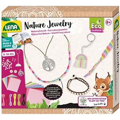 Lena 42834 Eco knutselset met 2 armbanden met kralen, 2 kettingen met hangers en 3 sleutelhangers, Plant My Tree begeleidingsboekje voor kinderen vanaf 8 jaar Lena 42834 Eco knutselset met 2 armbanden met kralen, 2 kettingen met hangers en 3 sleutelhangers, Plant My Tree begeleidingsboekje voor kinderen vanaf 8 jaar