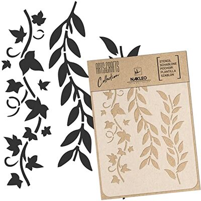 Nakleo Herbruikbare plastic sjabloon mini-rand kunst handwerk muurschildering model scrapbooking decoupage houten meubelstof (15 x 21 cm) Nakleo Herbruikbare plastic sjabloon mini-rand kunst handwerk muurschildering model scrapbooking decoupage houten meubelstof (15 x 21 cm)