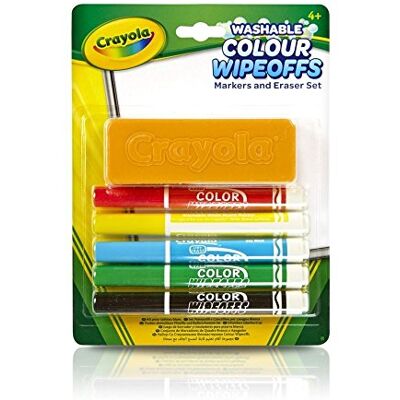CRAYOLA Witte bordset knutselplezier viltstiften en fantasierijke accessoires vanaf 4 jaar tekenspel CRAYOLA Witte bordset knutselplezier viltstiften en fantasierijke accessoires vanaf 4 jaar tekenspel