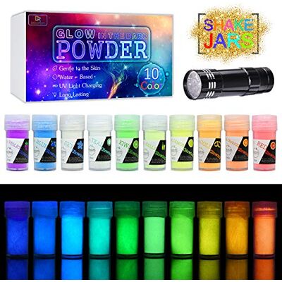 DecorRom Gloeipigmentpoeder met uv-lamp Epoxyhars, huidvriendelijk, duurzaam, voor nail art, acrylverf, beeldende kunst, 20 g (totaal 20 g) DecorRom Gloeipigmentpoeder met uv-lamp Epoxyhars, huidvriendelijk, duurzaam, voor nail art, acrylverf, beeldende kunst, 20 g (totaal 20 g)