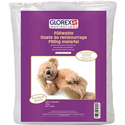 GLOREX Wattenvulling, wit, 150 g, katoen, wol, wit, 26 x 21 x 10 cm, 8 stuks GLOREX Wattenvulling, wit, 150 g, katoen, wol, wit, 26 x 21 x 10 cm, 8 stuks