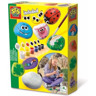 Creative -Ses Steine bemalen Nature grotset voor kinderen, 14818, schilderen in 6 kleuren Creative -Ses Steine bemalen Nature grotset voor kinderen, 14818, schilderen in 6 kleuren